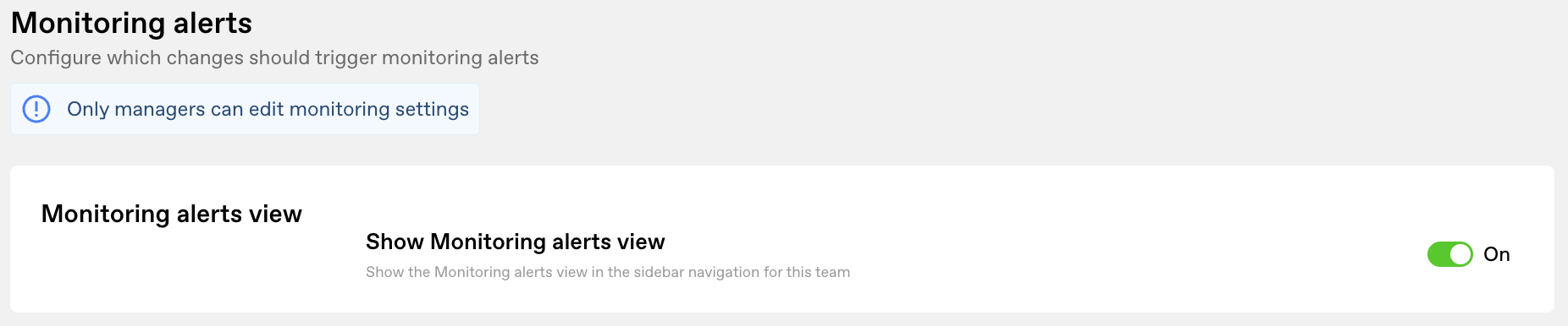 Show Monitoring Alerts view toggle