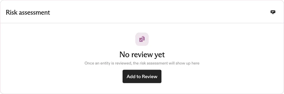 Add to Review from the entity page