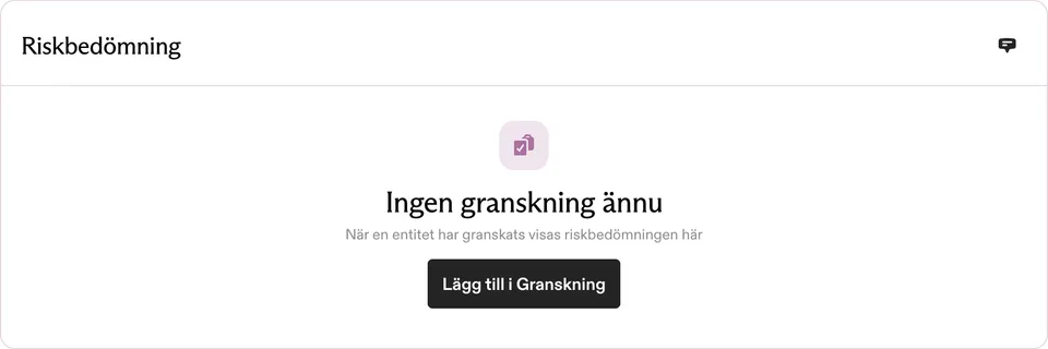 Lägg till i Review från entitetssidan