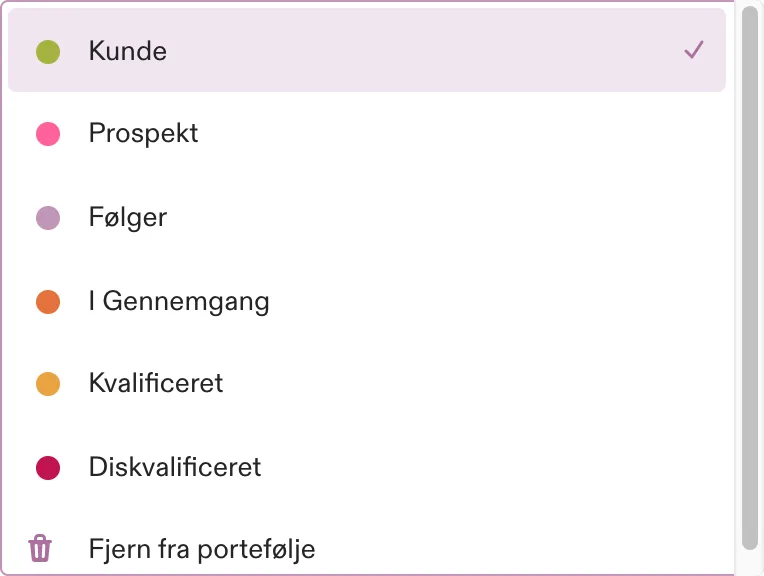 Ændring af status