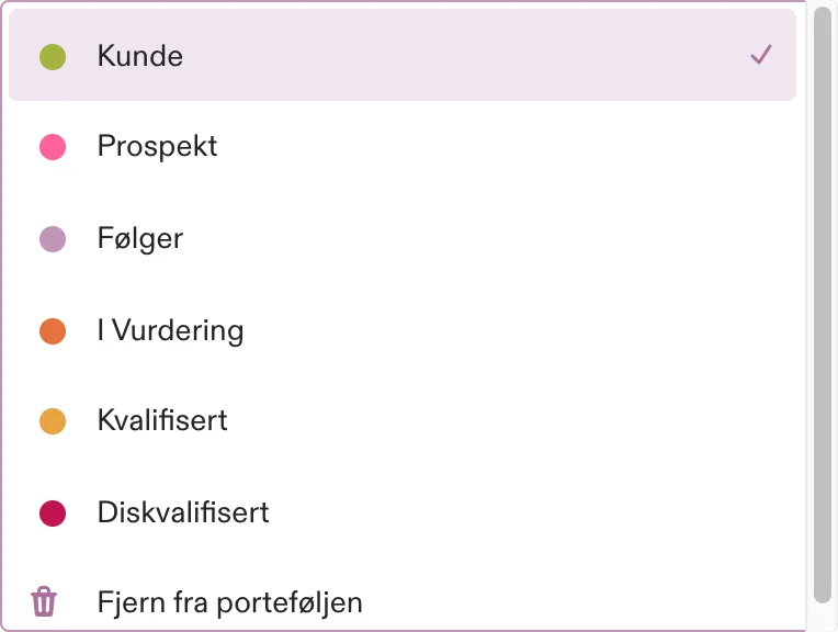 Endre status