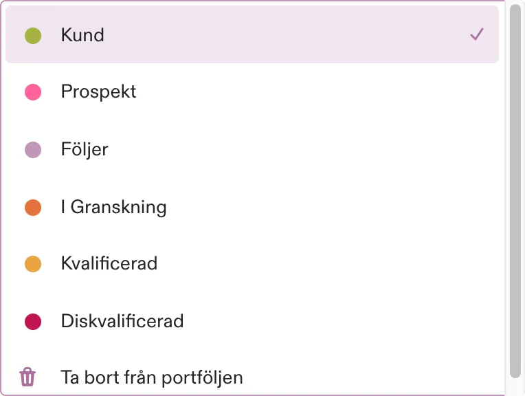Ändra Status
