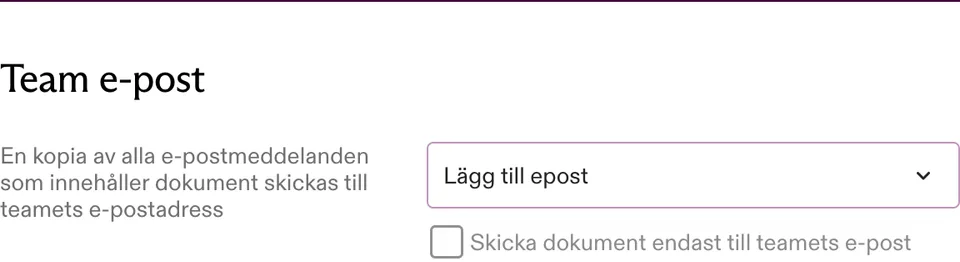 Teamets e-post