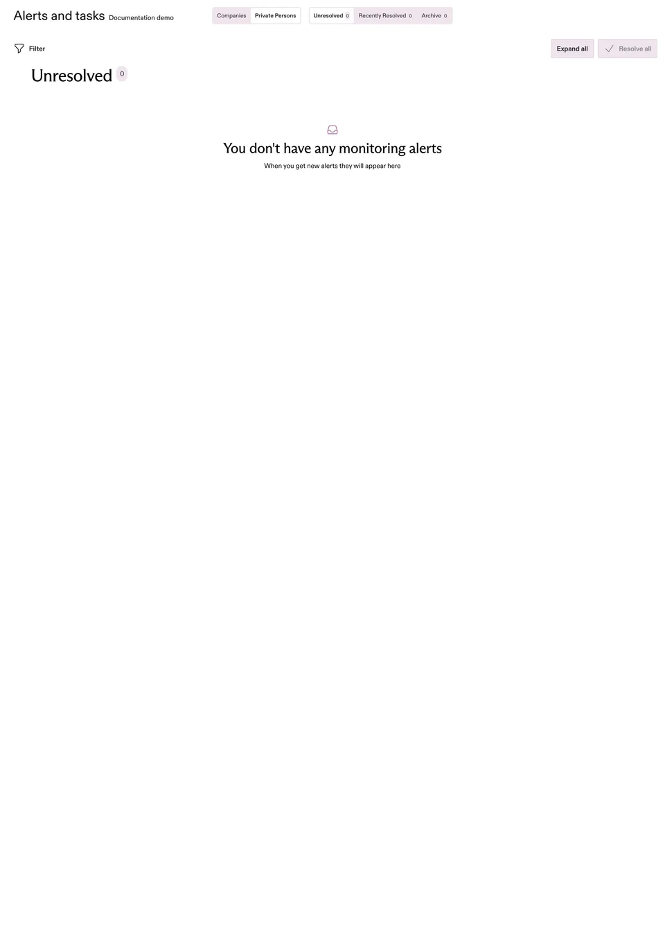 Empty monitoring
